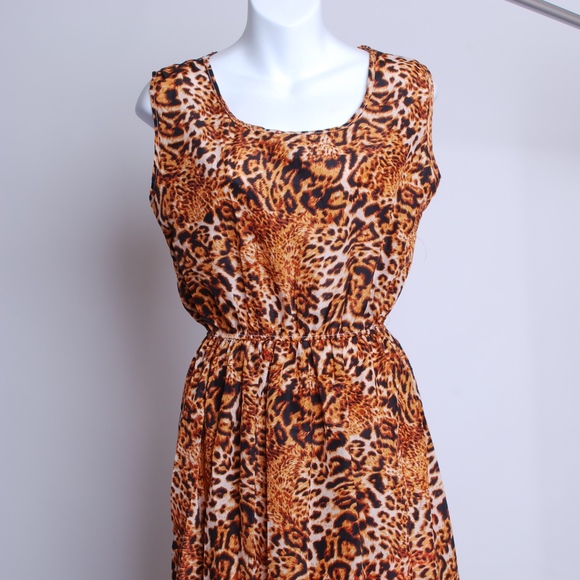 summer leopard print boho dress - nwot - Picture 4 of 4